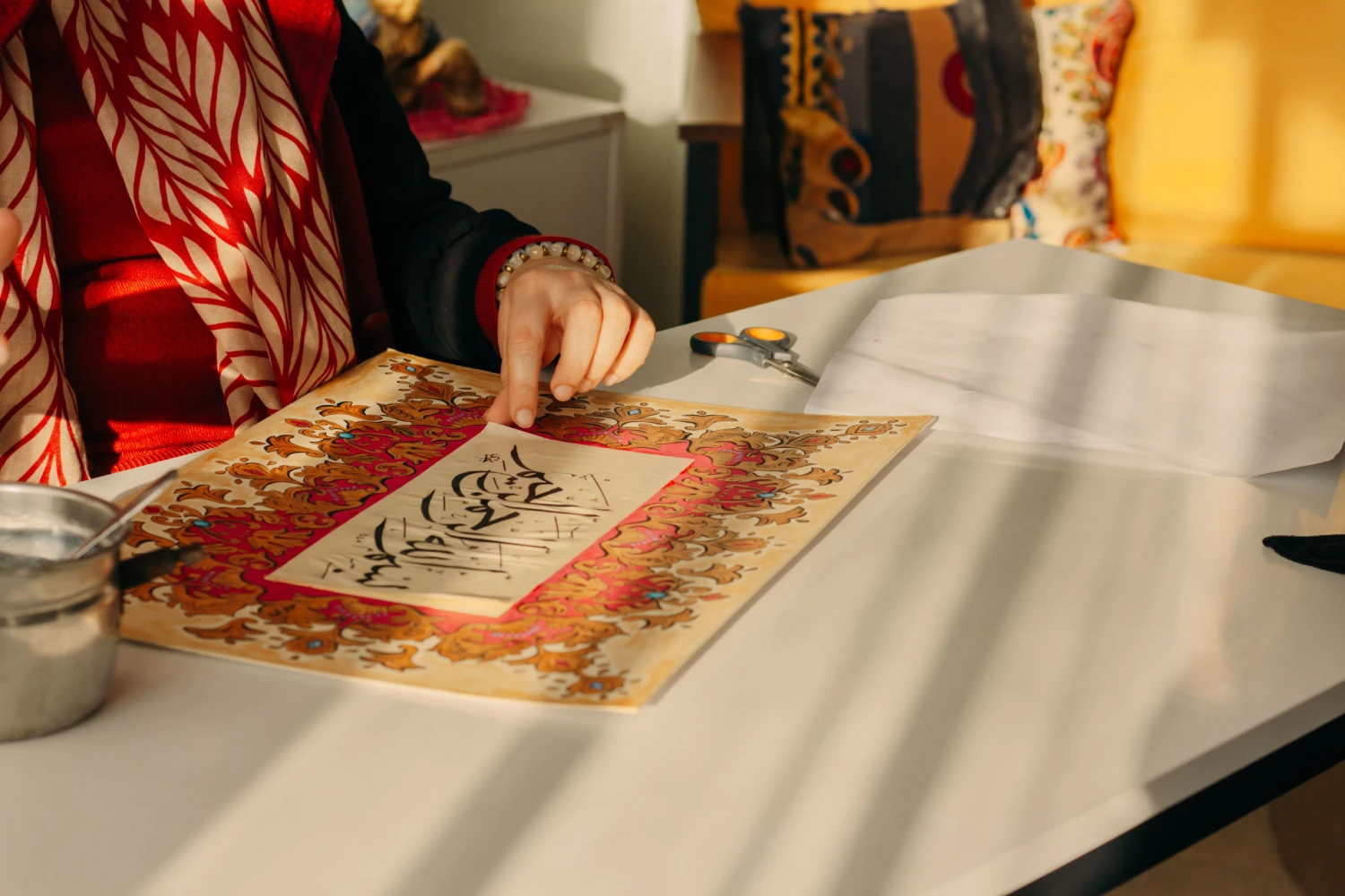 VoyageMorocco Arabic calligraphy activity