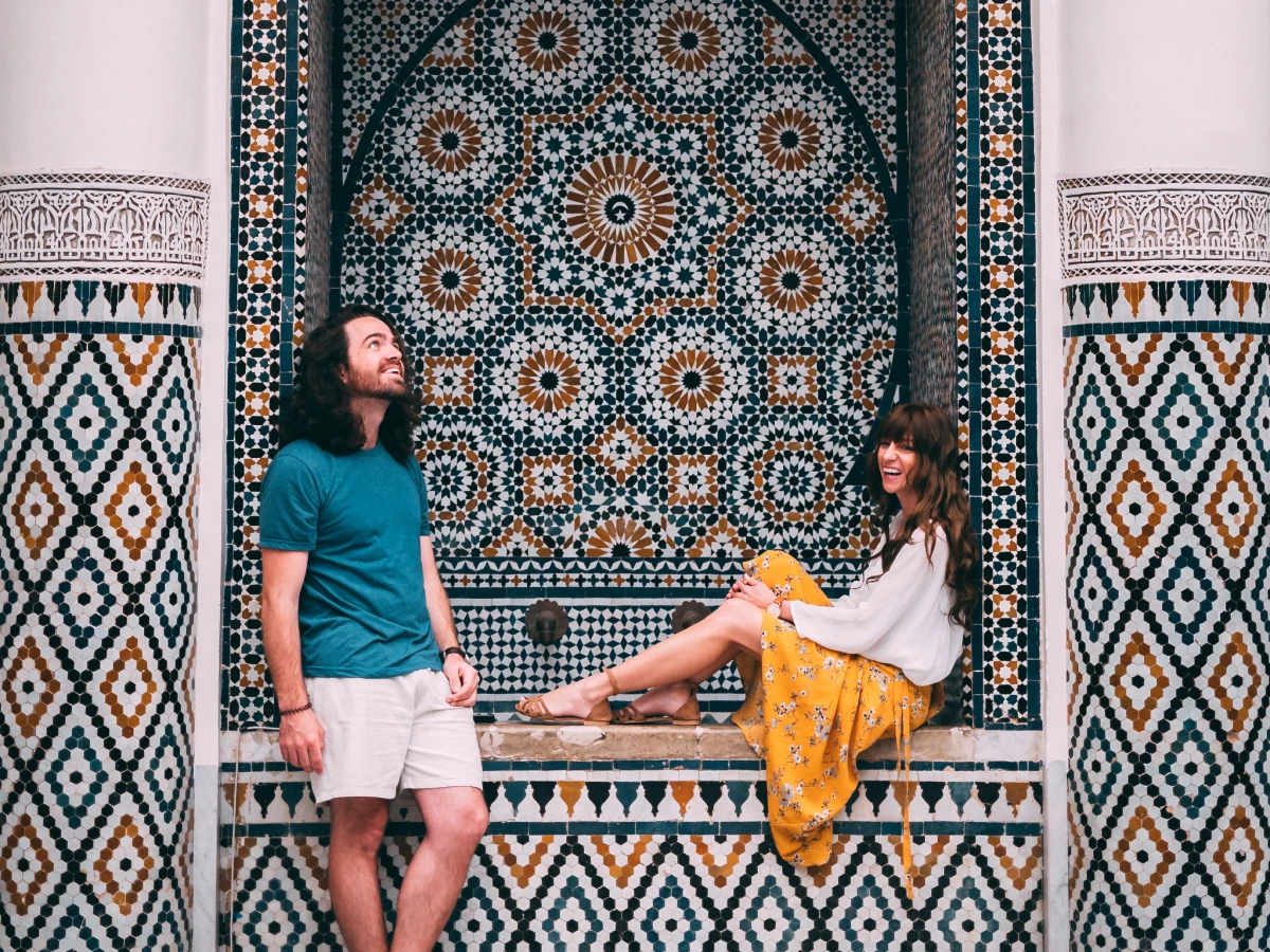 Couple Traveler in Marrakech Meseum
