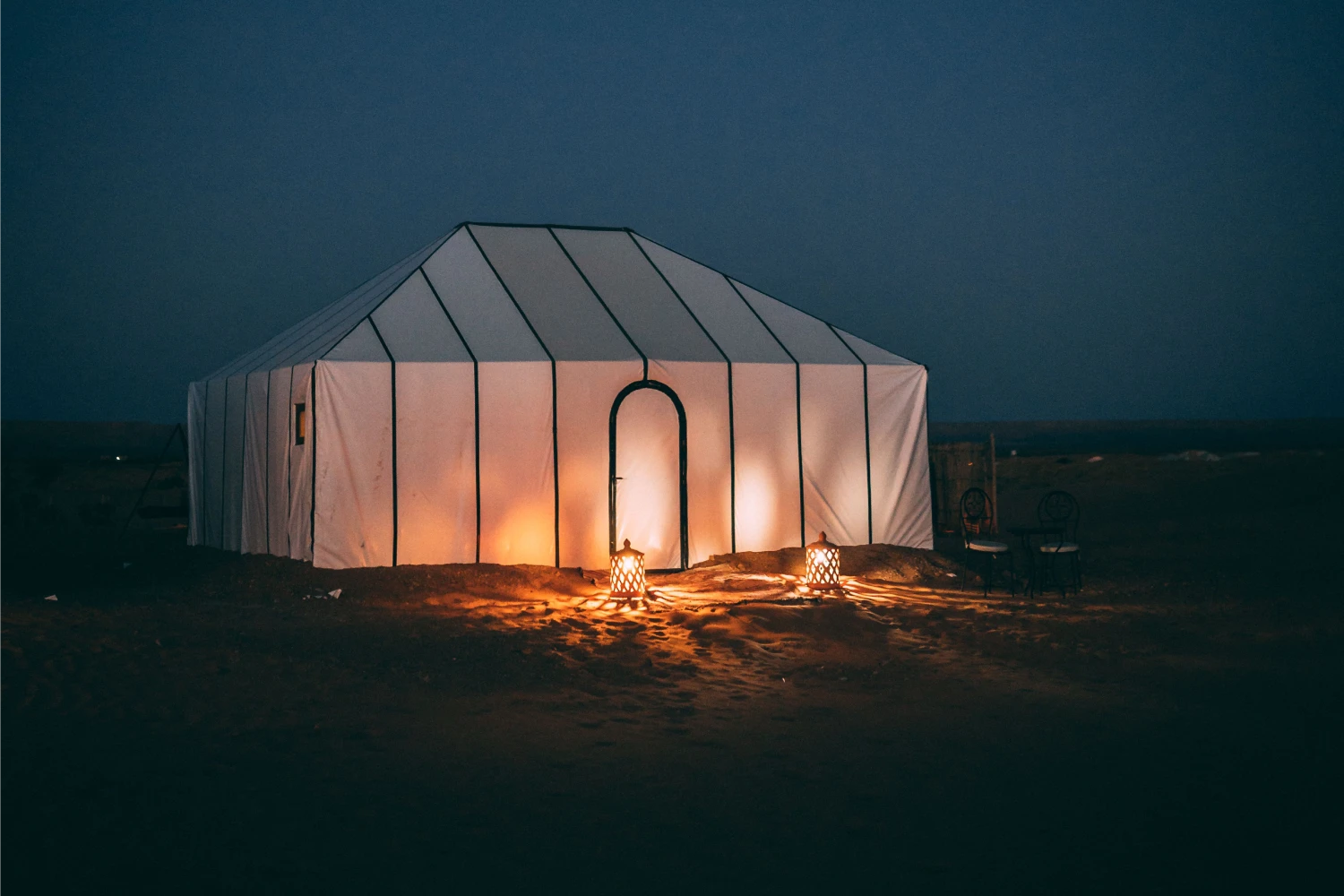 VoyageMorocco Desert Camp at Night