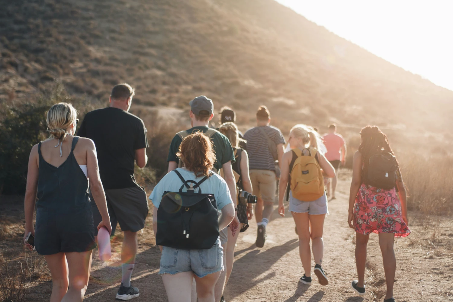 Family travelers Hike on the Atlas Mountains