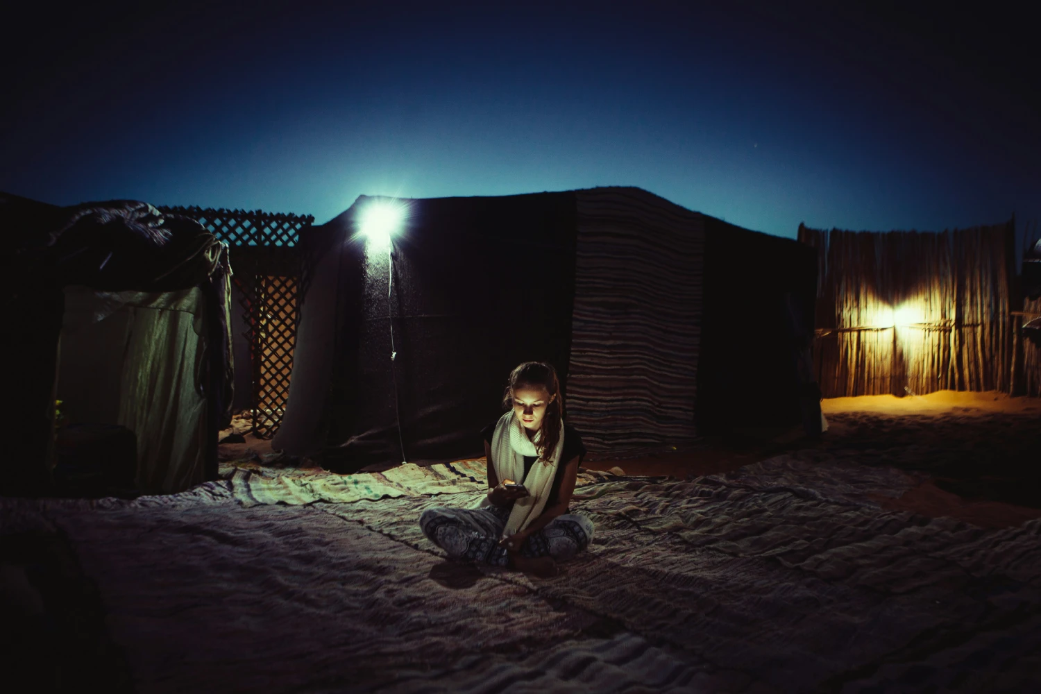 VoyageMorocco Traveler Enjoy the Quiet of The Desert in the desert camp at overnight