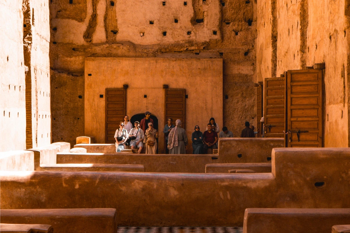 Travelers in El Badii Palace